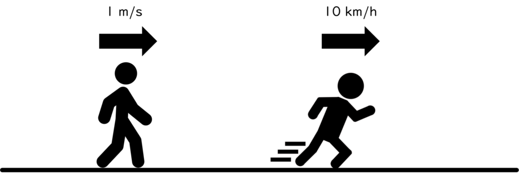 歩く人と走る人
